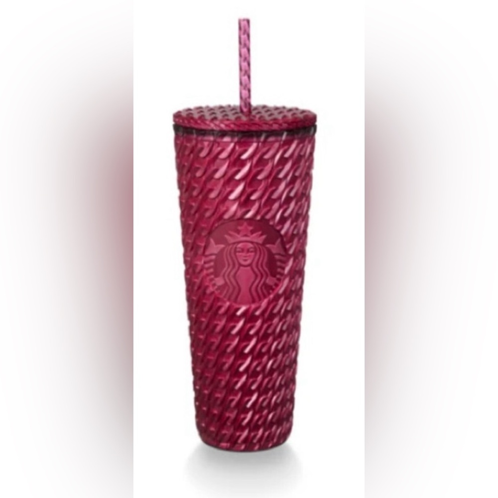Starbucks 2024 Collection Magenta Studded Venti Cold Cup 24 oz Tumbler NWT